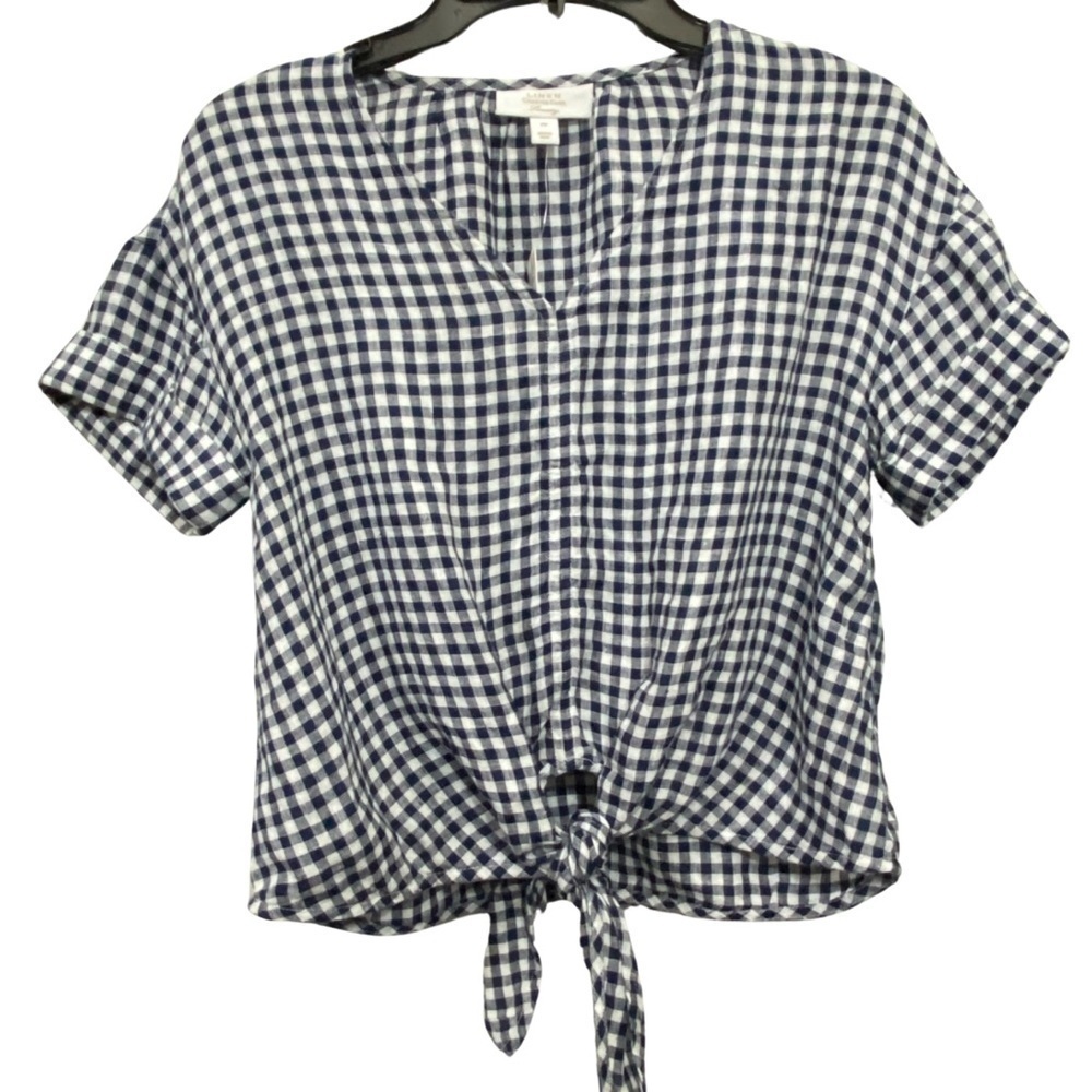 Charter Club Luxury Shortsleeve Checkered  Top